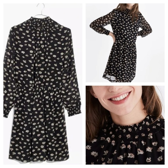Madewell Mistlight Mock neck Dress In Seattle Floral Size S - Picture 1 of 13